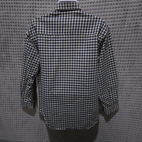 VTG MoBetta Canvas Long Sleeve Shirt Mens Large Blue Check Heavy Western Button - Picture 11 of 15